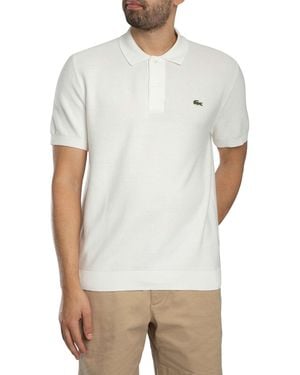 Lacoste Classic Fit Knitted Polo Shirt - White