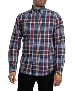 GANT Regular Classic Poplin Check Shirt - Blue