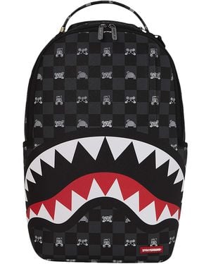 Sprayground Peeking Characters Check Backpack - Black