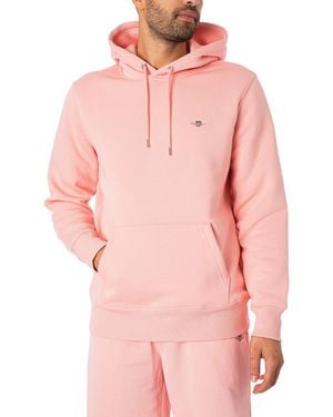 GANT Regular Shield Pullover Hoodie - Pink