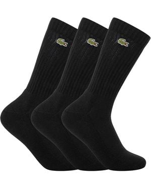 Lacoste 3 Pack Sport Socks - Black