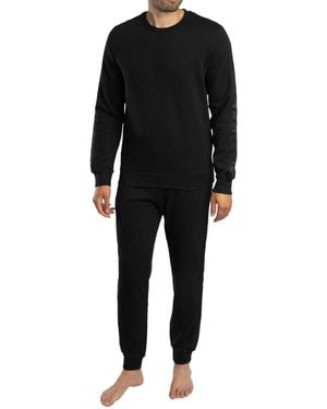 Emporio Armani Logo Lounge Tracksuit - Black