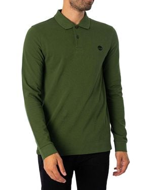 Timberland Slim Longsleeved Millers River Pique Polo Shirt - Green