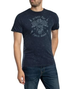 Schott Nyc Vintage Front Print T-shirt - Blue