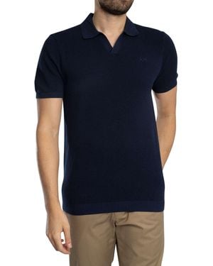 Antony Morato Logo Soft Yarn Polo Shirt - Blue