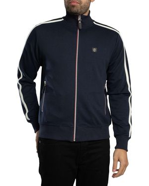 Trojan Twin-stripe Contrast Zip Track Jacket - Blue