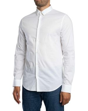 ARMANI EXCHANGE Logo Woven Slim Shirt - White
