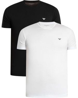 Emporio Armani 2 Pack Lounge Crew Fitted T-shirt - Black