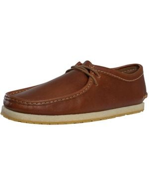 Clarks Godney Lace Leather Shoes - Brown