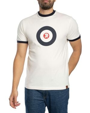 Trojan Target Logo Ringer T-shirt - White