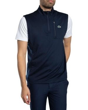 Lacoste Quarter Zip Layering Golf Gilet - Blue