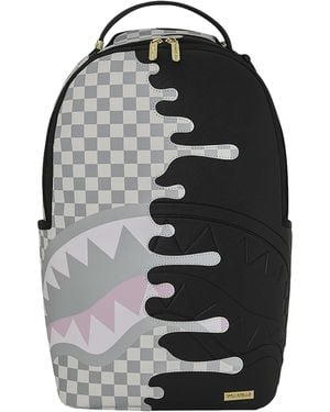 Sprayground Cream Check Side Drip Backpack - Black