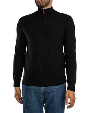 Superdry Ess Lw Wool Blend 1/2 Zip Knit - Black