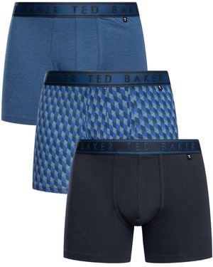 Ted Baker 3 Pack Boxer Briefs - Blue