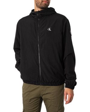 Calvin Klein Logo Windbreaker Jacket - Black