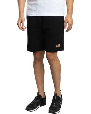 EA7 Leg Logo Sweat Shorts - Black