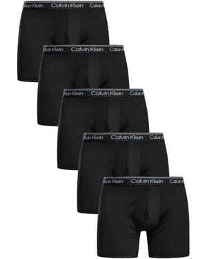 Calvin Klein 5 Pack Microfiber Stretch Boxer Briefs - Black