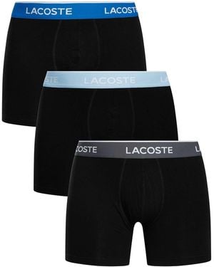 Lacoste 3 Pack Boxer Briefs - Black