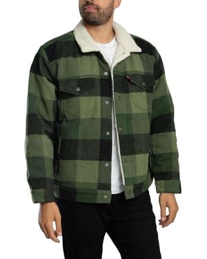 Levi's Relaxed Fit Plaid Jacket - Green