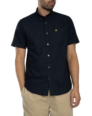Lyle & Scott Short Sleeved Oxford Shirt - Black