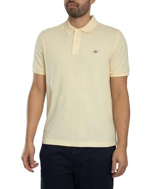 GANT Regular Shield Pique Polo Shirt - Natural