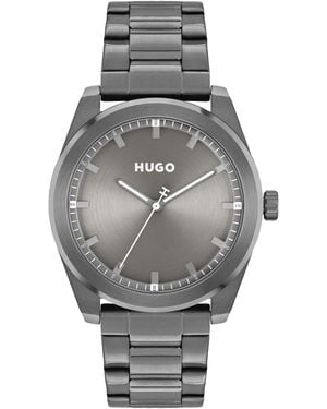 HUGO Bright Stainless Steel Watch - Grey
