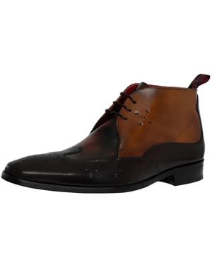 Jeffery West Brogue Leather Boots - Brown