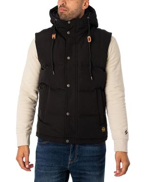 Superdry & Co Everest Hooded Puffer Gilet - Black