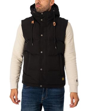 Superdry Everest Hooded Puffer Gilet - Black