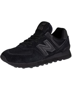 New Balance 574 Core Suede Trainers - Black