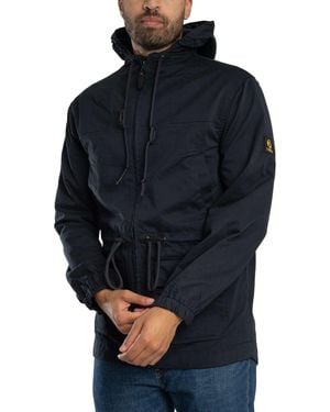 Trojan Twill Badged Parka Jacket - Blue