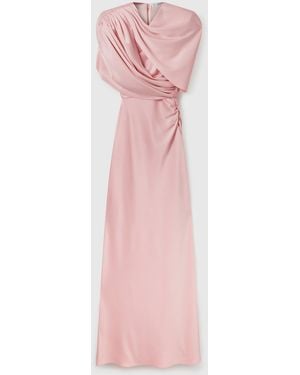 Stella McCartney Satin Wrapped Short-sleeve Maxi Dress - Pink