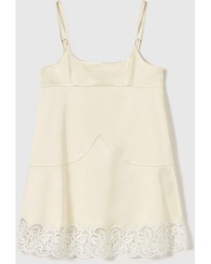 Stella McCartney Lace-Trim Satin Mini Dress - Natural