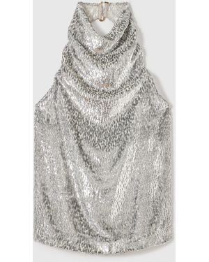 Stella McCartney Metallic Velvet Halterneck Top - White
