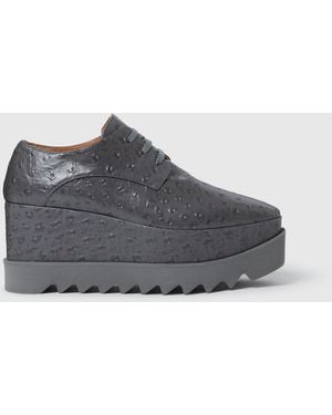 Stella McCartney Elyse Ostrich Platform Shoes - Grey