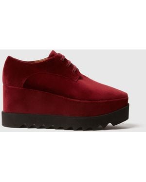 Stella McCartney Elyse Velvet Platform Shoes - Red