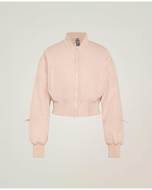 Stella McCartney Sportswear Woven Cropped Bomber Jacket - Natural