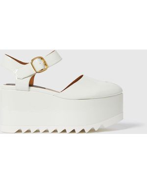 Stella McCartney Elyse Patent Platform Sandals - White