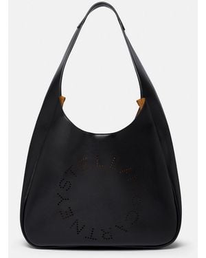 Stella McCartney Logo Slouchy Hobo Tote Bag - Black