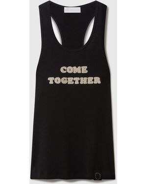 Stella McCartney Come Together Slogan Tank Top - Black