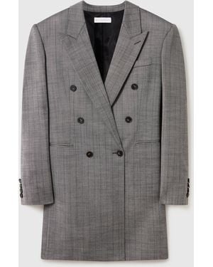 Stella McCartney Double-breasted Pinstripe Blazer Mini Dress - Grey