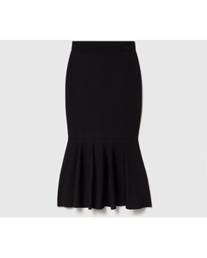 Stella McCartney Compact Knit Flared Midi Skirt - Black