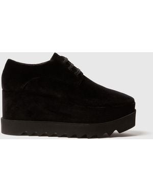Stella McCartney Elyse Velvet Platform Shoes - Black