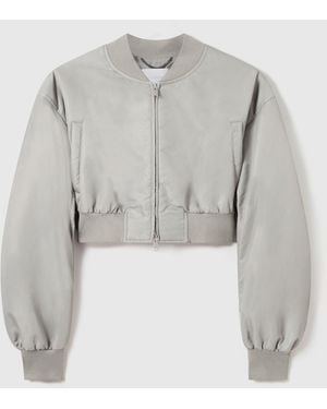Stella McCartney Cropped Bomber Jacket - Grey