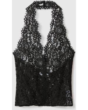 Stella McCartney Halterneck Lace Top - Black