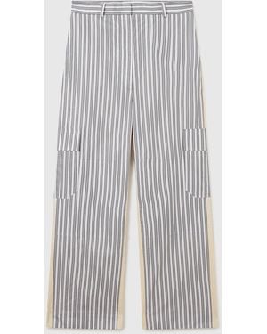 Stella McCartney Oversized Mixed Stripe Cargo Trousers - White