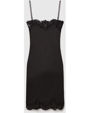 Stella McCartney Sleeveless Lace Satin Midi Dress - Black
