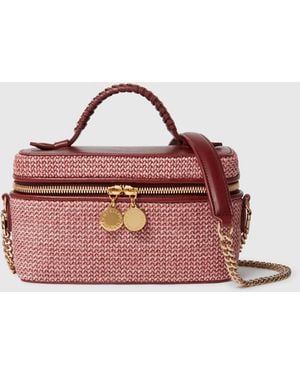 Stella McCartney Falabella Raffia Vanity Case, One Size - Pink