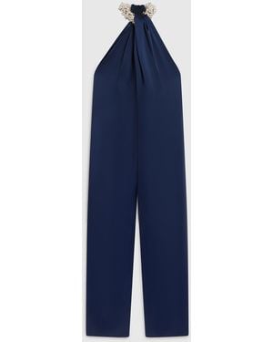 Stella McCartney Satin Halterneck Jumpsuit - Blue