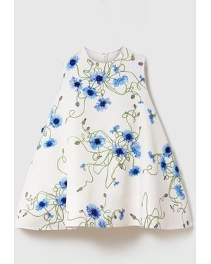 Stella McCartney Cornflower Embroidered A-Line Dress - Blue